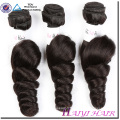 Nouveaux produits Péruvien Naturel noir Double Sewn Weft Naturel Loose Wave Human Hair